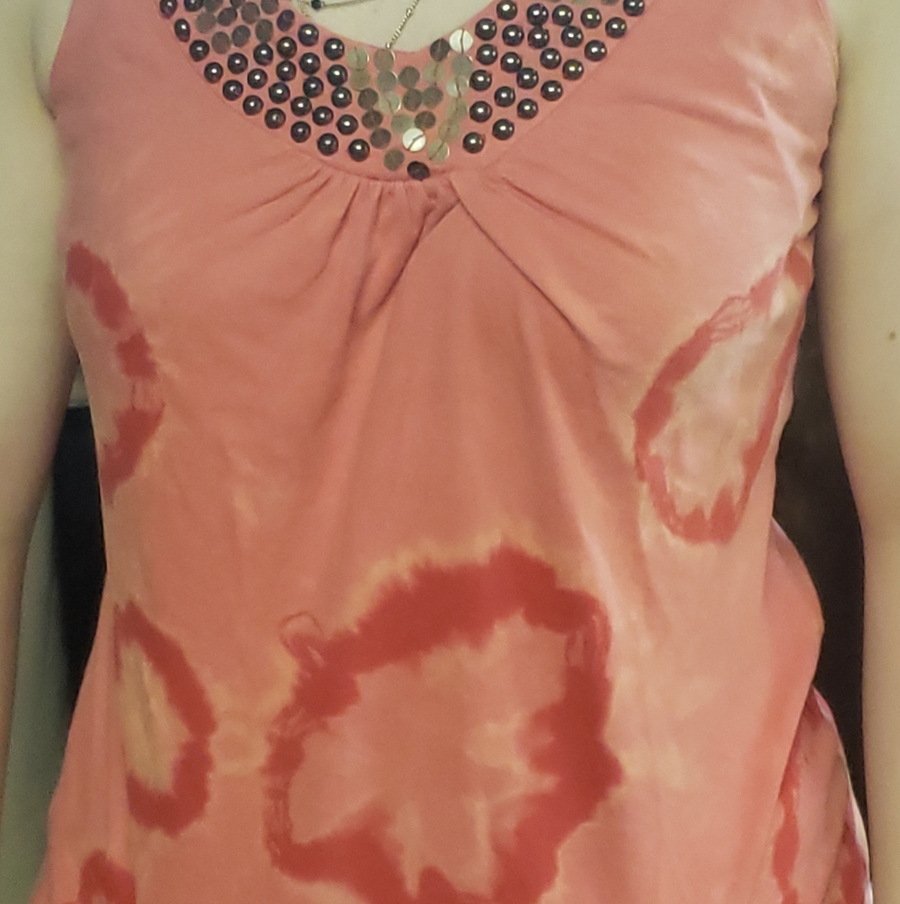 Reverse Tie Dyed Embellished Tee